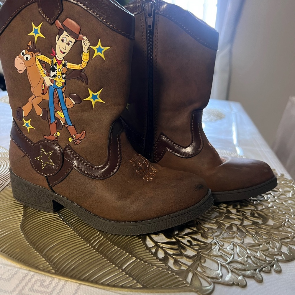 Disney Brown Boots with Colorful Cowboy Design